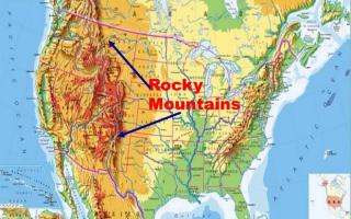 ASV: Kolorādo Rocky Mountain Highway Kur kartē atrodas Klinšu kalni?